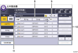 已编号的操作面板屏幕插图