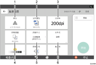 已编号的操作面板屏幕插图